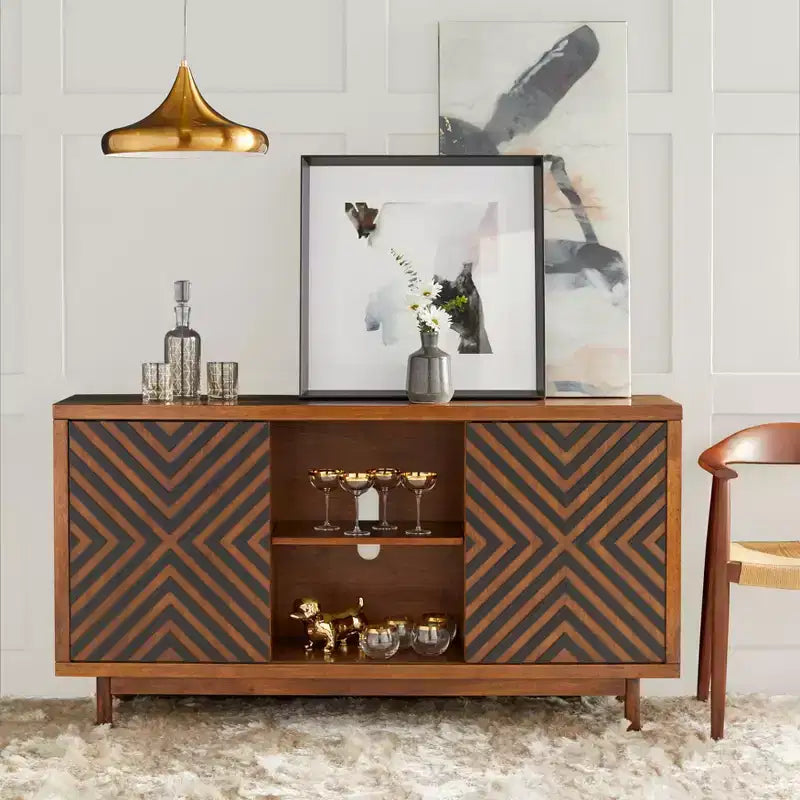 Lifestorey Mason Mid Century Modern 2 Sliding Door Buffet