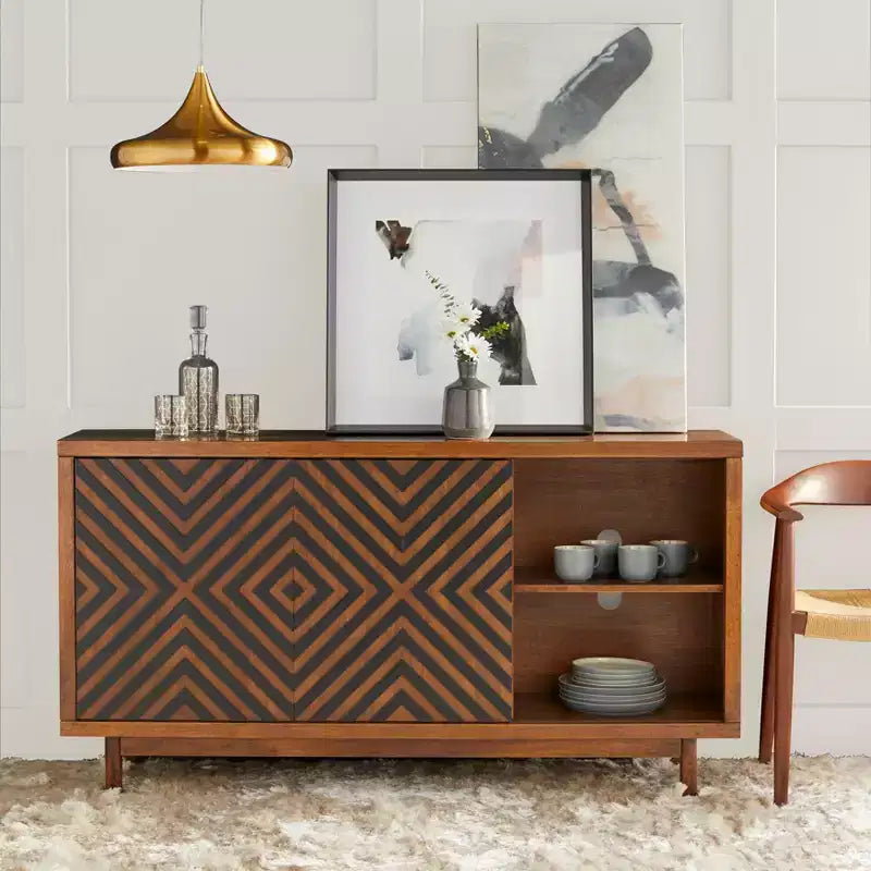 Lifestorey Mason Mid Century Modern 2 Sliding Door Buffet