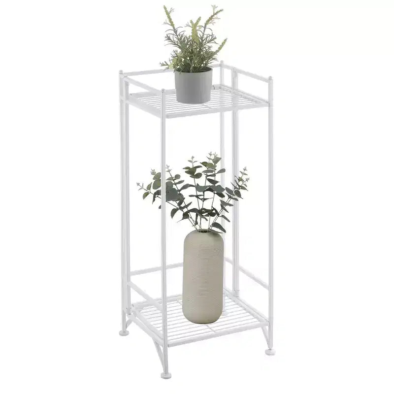 Breighton Home 32.75" Xtra Storage 2 Tier Tall Folding Metal Stand