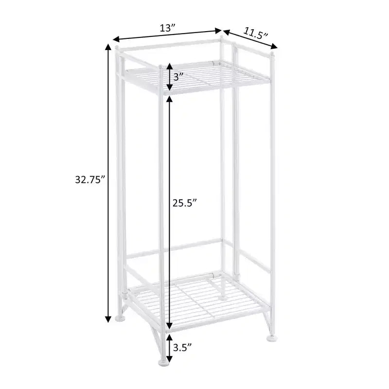 Breighton Home 32.75" Xtra Storage 2 Tier Tall Folding Metal Stand