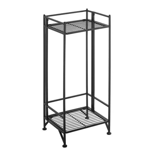 Breighton Home 32.75" Xtra Storage 2 Tier Tall Folding Metal Stand