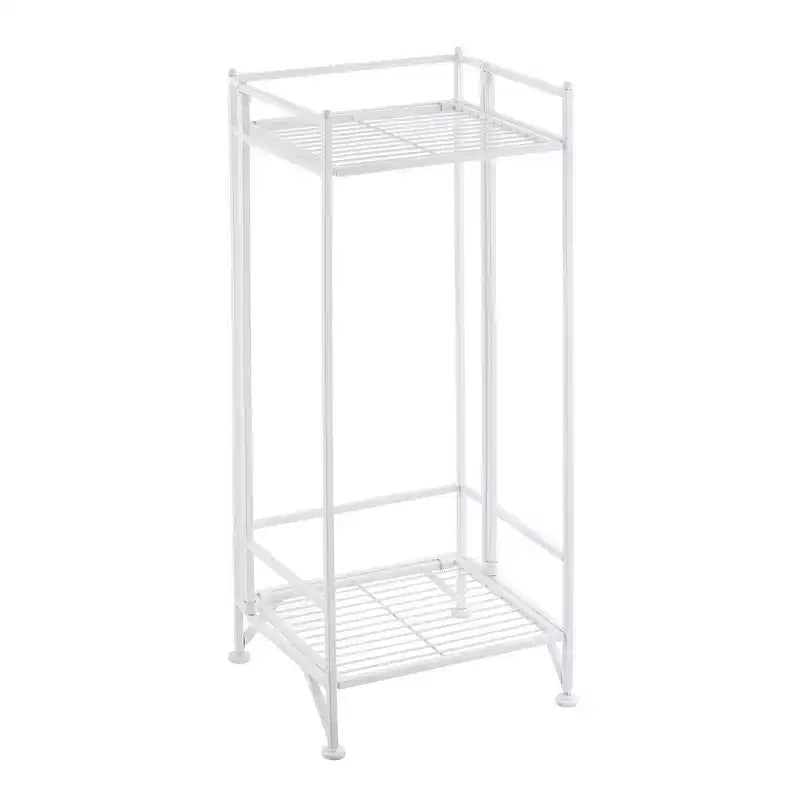 Breighton Home 32.75" Xtra Storage 2 Tier Tall Folding Metal Stand