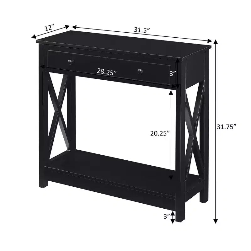 Breighton Home Oxford 1 Drawer Entryway Hall Table with Shelf