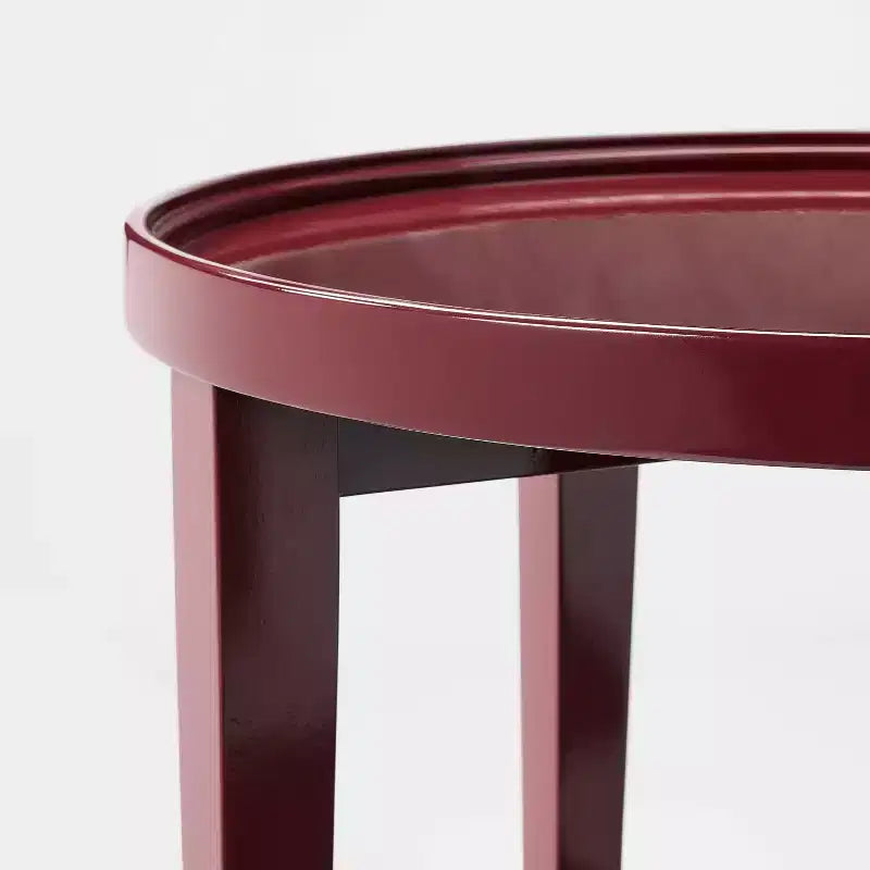 Accent Table Wood Round Lacquer Finish - Threshold designed with Studio McGee