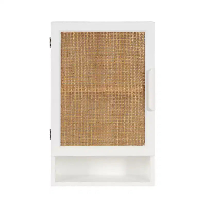 Kate & Laurel All Things Decor 15 Ori Rattan Wall Cabinet with Cubby
