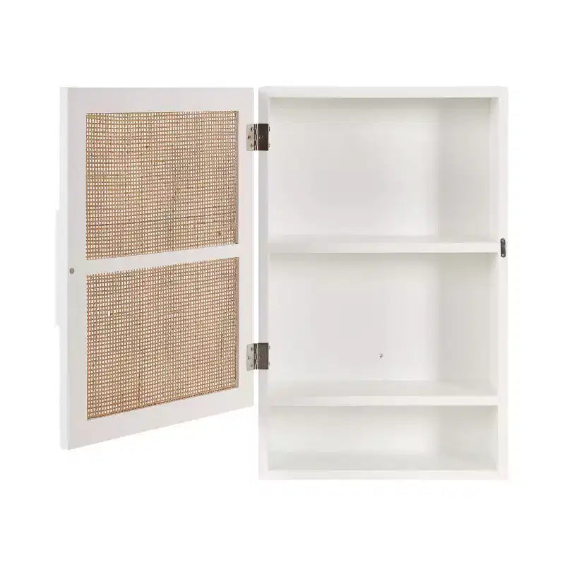 Kate & Laurel All Things Decor 15 Ori Rattan Wall Cabinet with Cubby