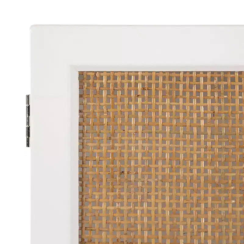 Kate & Laurel All Things Decor 15 Ori Rattan Wall Cabinet with Cubby
