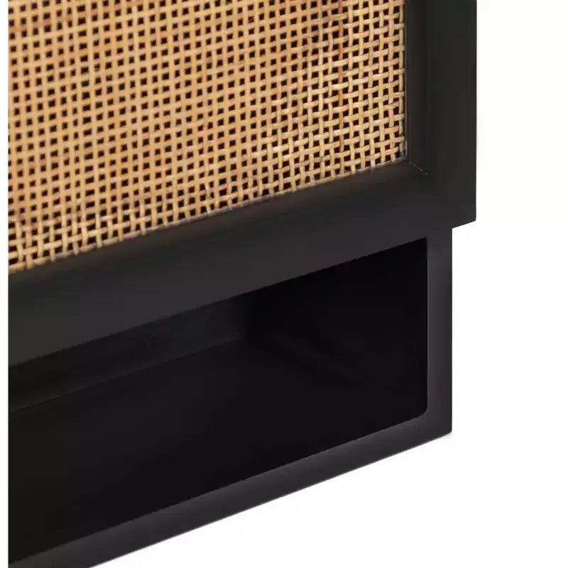 Kate & Laurel All Things Decor 15 Ori Rattan Wall Cabinet with Cubby