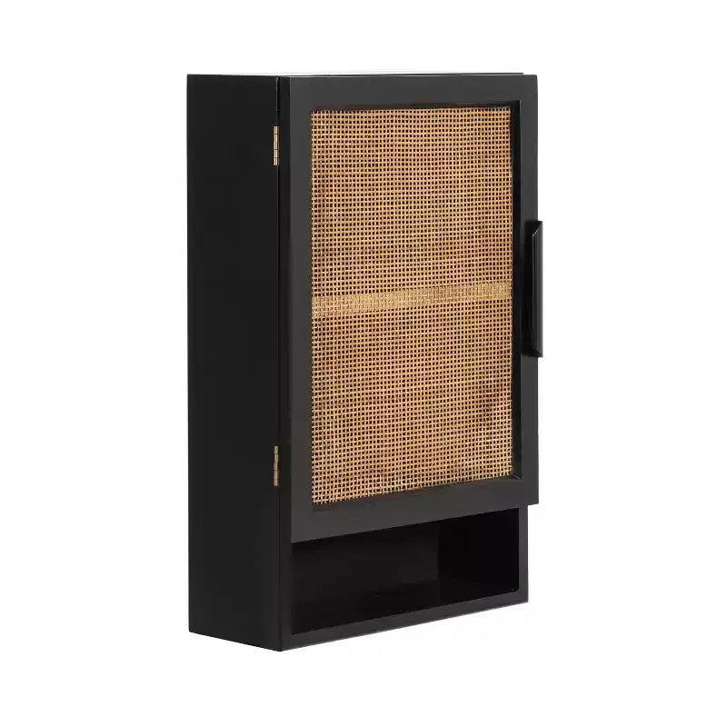 Kate & Laurel All Things Decor 15 Ori Rattan Wall Cabinet with Cubby